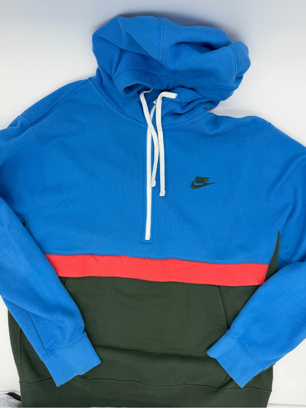 Nike Sportswear Men’s Colorblock Quarter-Zip Hoodie - Large